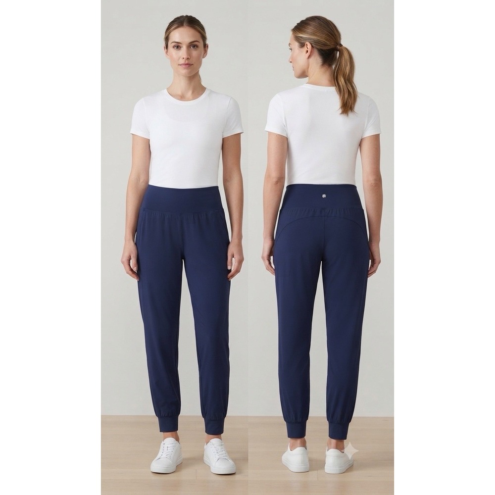 Athleta Women's Navy Blue Jogger Pants High Rise Athletic Lounge Size M